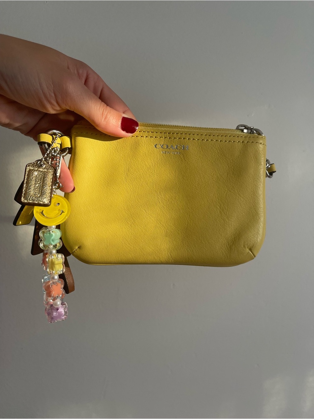 Vintage Coach Yellow Leather Wristlet